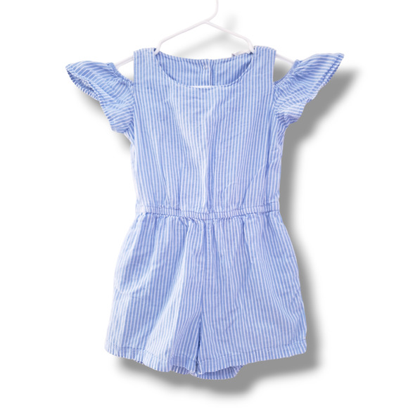 H&M 7/8 Girls Cold Shoulder Shorts Romper - Picture 1 of 5
